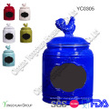 Ceramic Canister with Colorful Lid and Blackboard